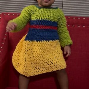 Colorful Crochet Baby Dress